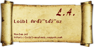 Loibl Arétász névjegykártya